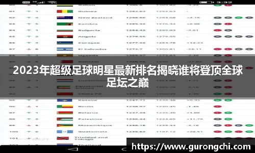 2023年超级足球明星最新排名揭晓谁将登顶全球足坛之巅